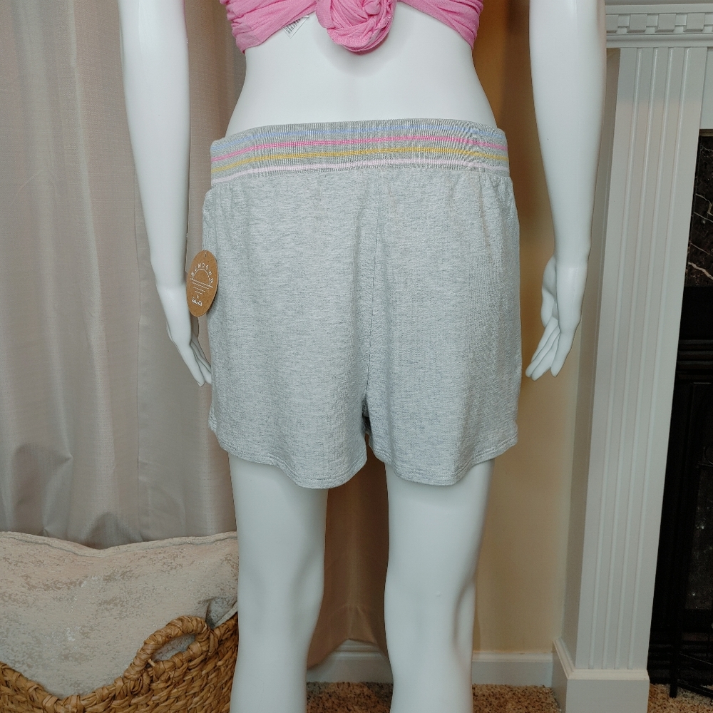 SUNDOWN BY SPLENDID HEAT PLAYA DRAWSTRING ELASTIC RIBBED WAIST SHORTS L - Picture 7 of 9